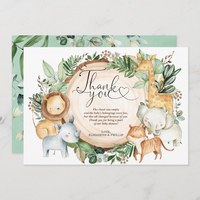 Cartões de agradecimentos Selvagem Selvagem Selvag (Frente/Verso)