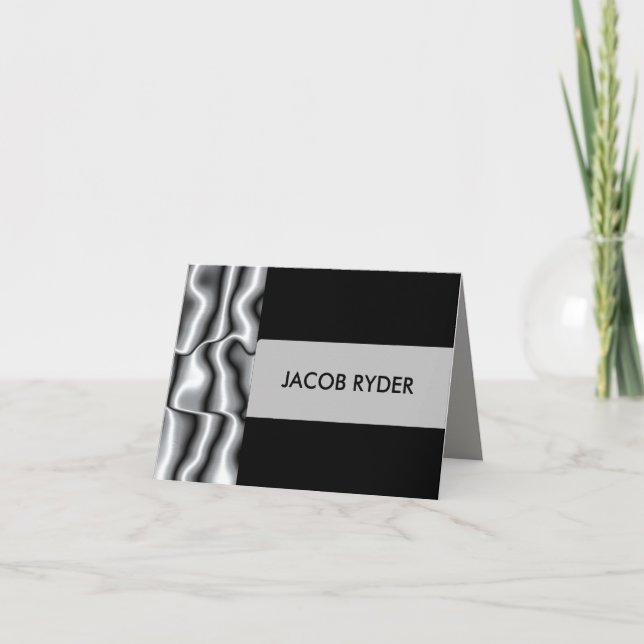 Cartões de agradecimentos Silver Metal (Frente)