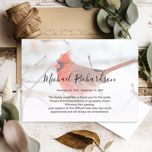 Cartões de agradecimentos Simbólico do Cardeal Mem (Criador carregado)