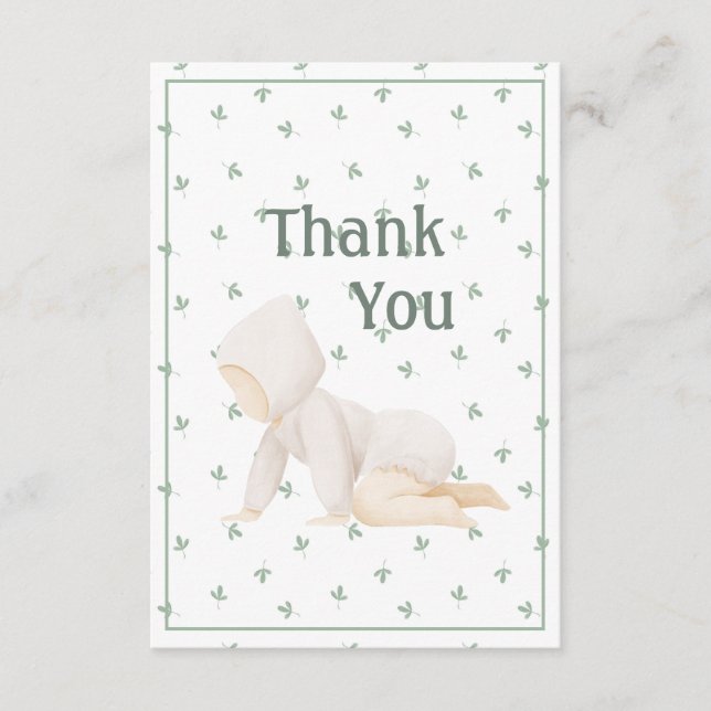 Cartões de agradecimentos Simples De Bebê Bonito (Frente)