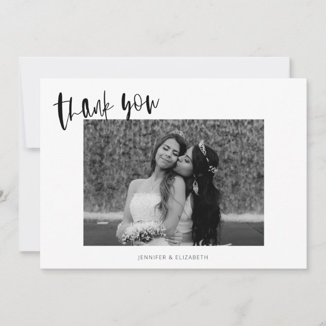 Cartões de agradecimentos Simples De Casamento Chi (Frente)