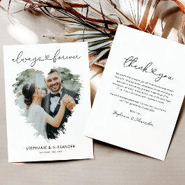 Cartões de agradecimentos Simples de Casamento Fot