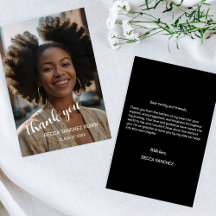 Cartões de agradecimentos simples de script de gra