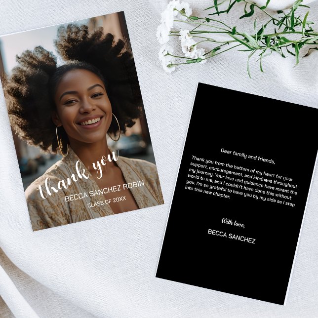 Cartões de agradecimentos simples de script de gra (Criador carregado)