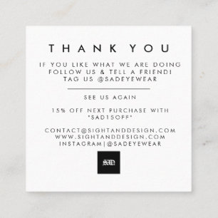 Cartões de agradecimentos Simples e Minimalista