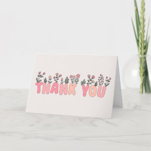 Cartões de agradecimentos Simples Floral