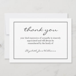 Cartões de agradecimentos Simples Funeral Preto
