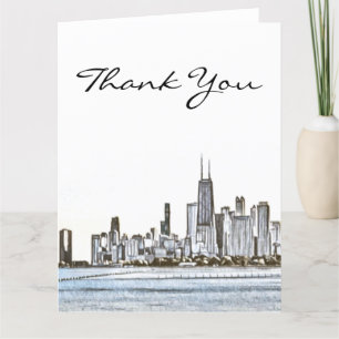Cartões de agradecimentos Skyline Chicago