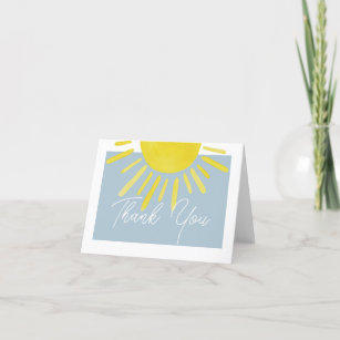 Cartões de agradecimentos Sun Sunshine Chá de fral