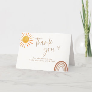 Cartões de agradecimentos Sunshine Chá de fraldas,