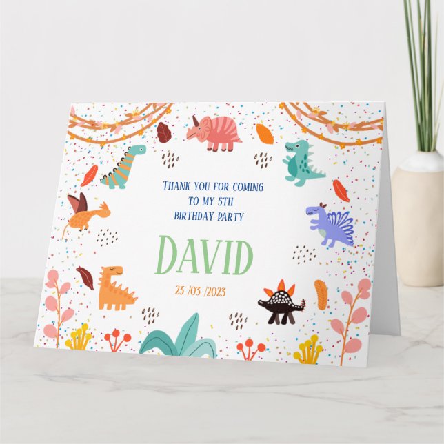Cartões de agradecimentos temático da festa de ani (Frente)