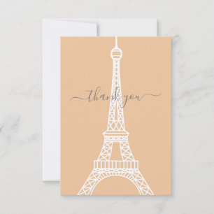 Cartões de agradecimentos Torre Eiffel Branco Mod