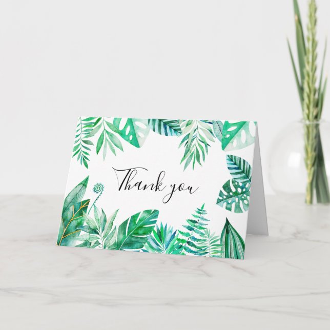Cartões de agradecimentos tropical, cartão de casa (Frente)