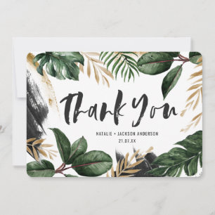 Cartões de agradecimentos tropical pintado