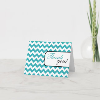 Cartões de agradecimentos Turquoise Chevron