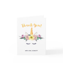 Cartões de agradecimentos Unicorn