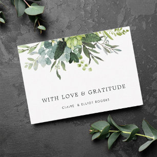 Cartões de agradecimentos verdes da folha do