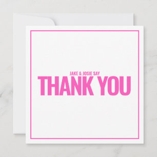 Cartões de agradecimentos vermelho-claro a negrito