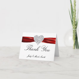 Cartões de agradecimentos vermelhos do casamento