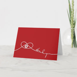 Cartões de agradecimentos vermelhos do casamento