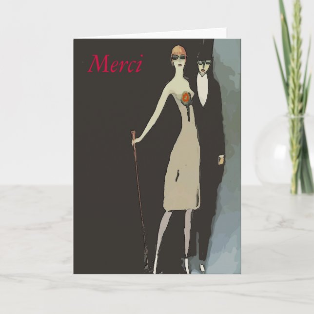 Cartões de agradecimentos Vintage (Frente)