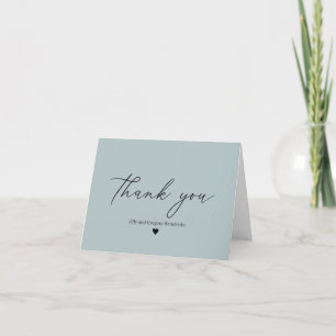 Cartões de agradecimentos Vintage Blue Heart Wedd