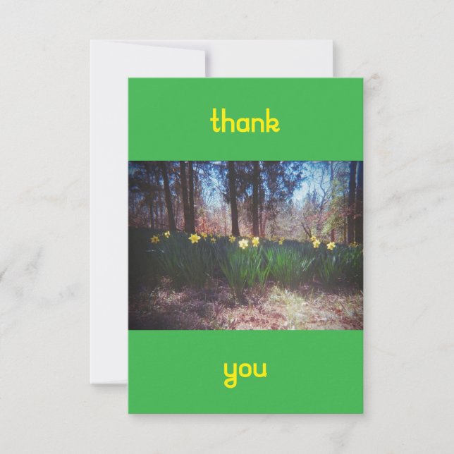 Cartões de agradecimentos Vintage Daffodil (Frente)