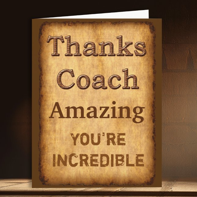 Cartões de agradecimentos Vintage personalizável p (Football coach thank you card. Coach thank you note. Soccer coach thank you card. Coach Thank You.)