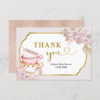 Cartões de agradecimentos Vintage Tea Party