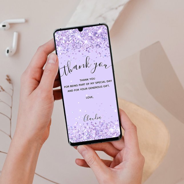 Cartões de agradecimentos violeta (Criador carregado)