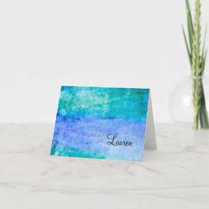 Cartões de agradecimentos Watercolor Streaks Azul