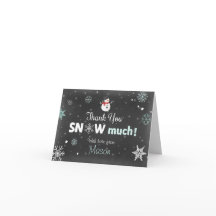 Cartões de agradecimentos Winter Onederland Snowma