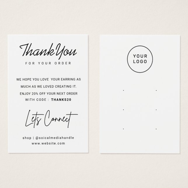 Cartões De Alça De Três Pares, Cartões De Joia Per (Frente & Verso)