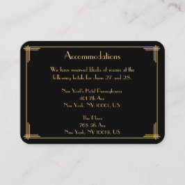 Cartões de Alojamento de Casamento de Gatsby Excel