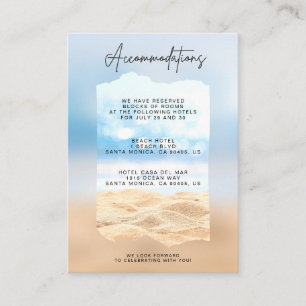 Cartões de Alojamento de Casamento de Praia