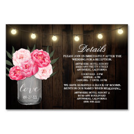 Cartões de Alojamento de Recepções de casamento de