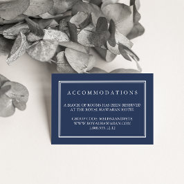 Cartões de alojamento em hotel de casamento branco