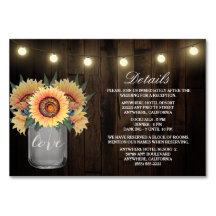 Cartões de alojamento para Recepções de casamento 