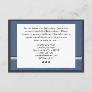 Cartões de Alojamento Personalizados do Bar Mitzva