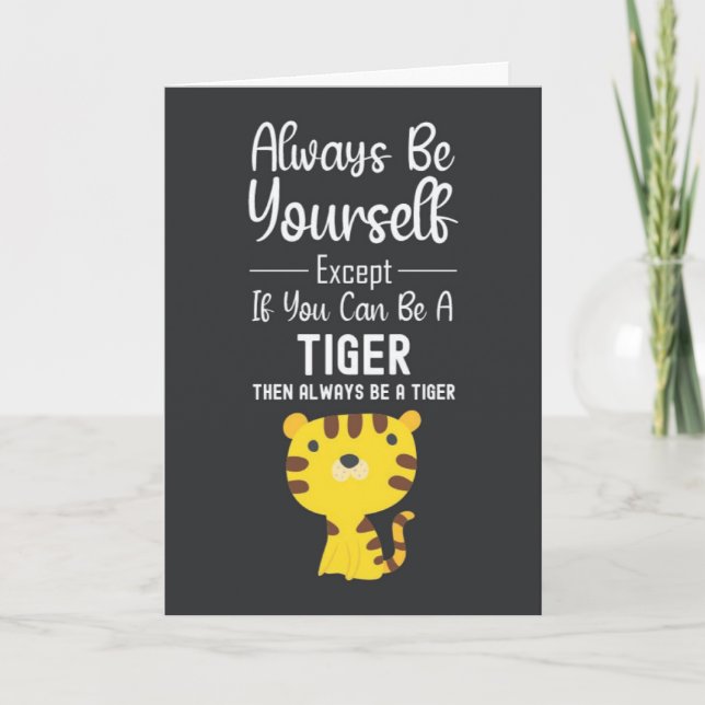 Cartões de Amante de Tigre Fofo Humor de Animais S (Frente)
