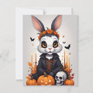 Cartões de Animais Divertidos de Coelho no Hallowe