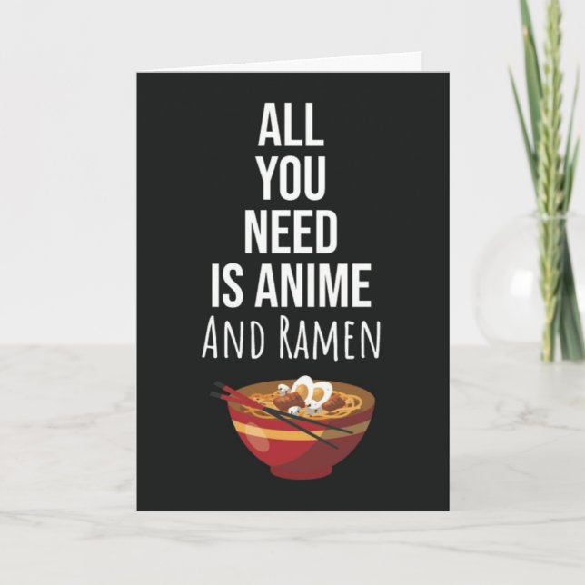 Cartões de Anime de Ramen Fofos Comida Asiática Ka (Frente)