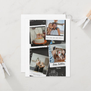 Cartões de aniversário colagem em forma quadrada d