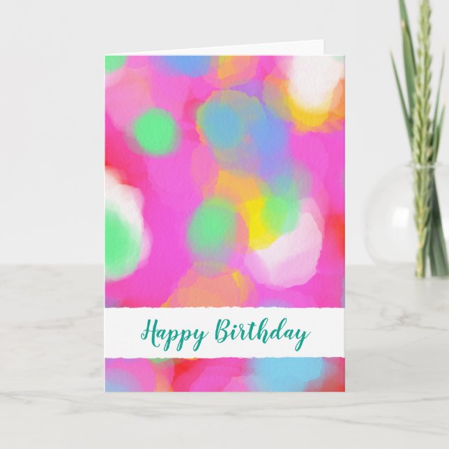 Cartões de aniversário com aquarelas sofisticadas (Frente)
