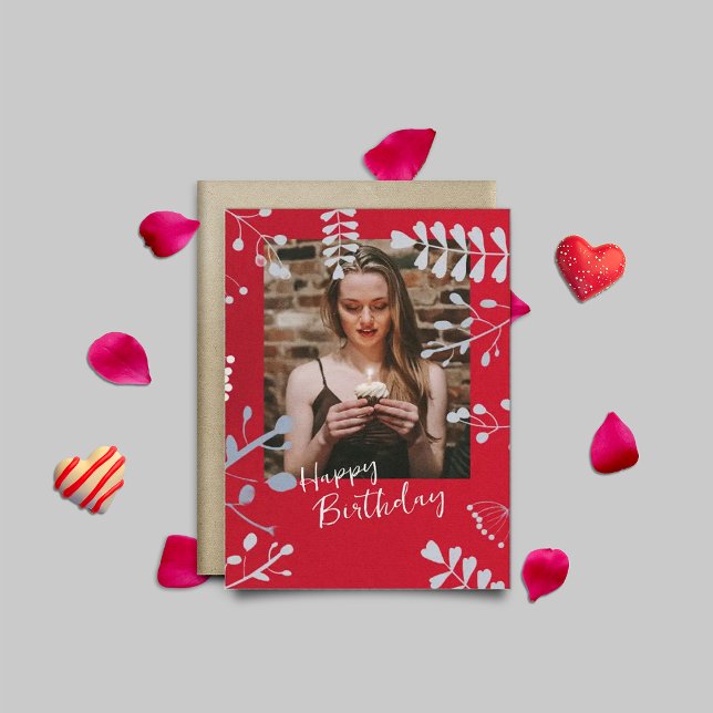 Cartões de aniversário com estrutura floral suave (Criador carregado)