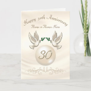 Cartões de Aniversário de 30 Anos de Casamento Pér