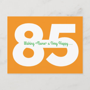 Cartões de aniversário de 85 anos - Laranja e Verd