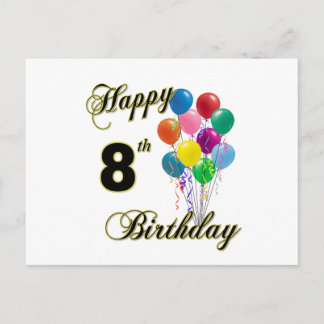 Cartões de Aniversário de 8 anos e Cartões de Aniv