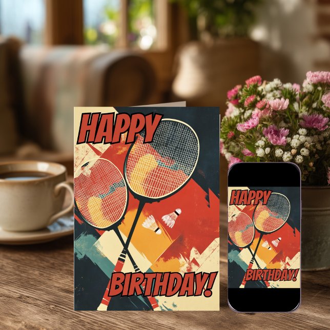 Cartões de Aniversário de Badminton (Criador carregado)