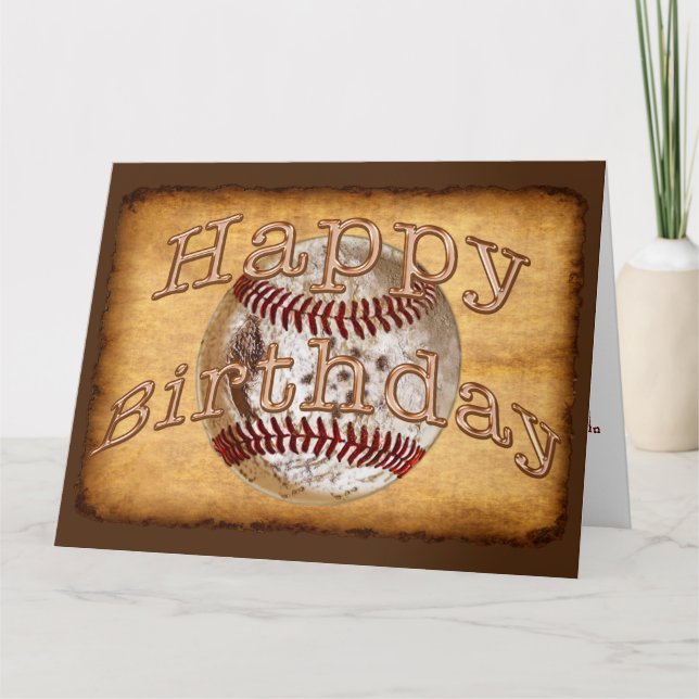 Cartões de aniversário de beisebol legal (Frente)